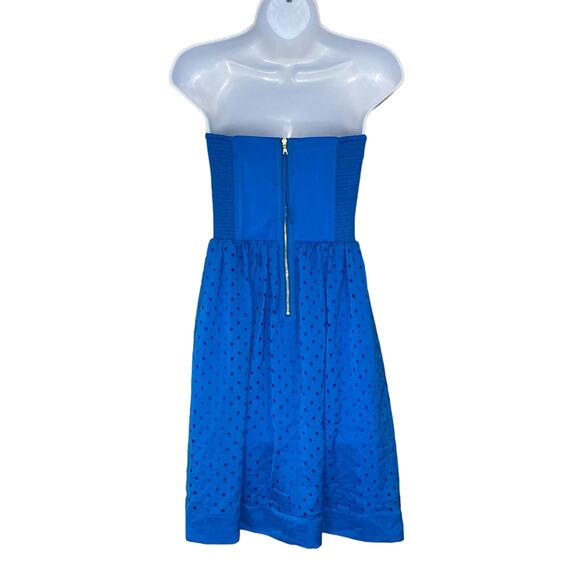 Rebecca Taylor Blue Strapless Eyelet Corset Dress Size 0 As Seen On Taylor Swift - Picture 4 of 16